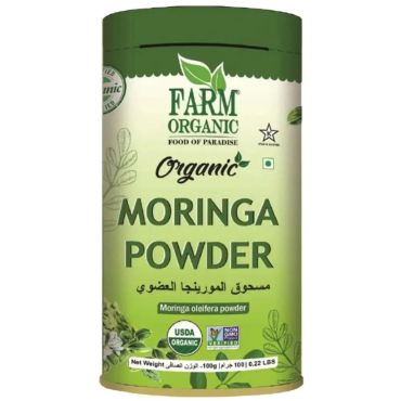 Farm Organic Gluten Free Moringa Powder, 100G